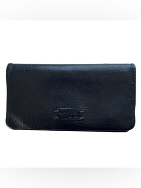 Radley London Black Leather Wallet Foldover Snap Closure Minimalist